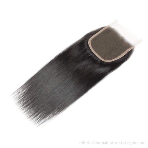 Wholesale 4x4 Lace Closure Human Hair Transparent Lace Closure Pre Plucked with Baby Hair Straight 4x4 Lace Closure Human Hair